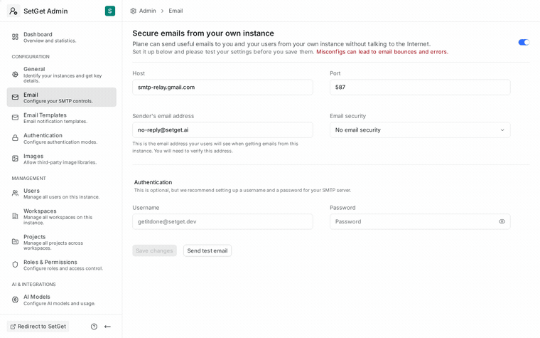 Configuring SMTP step by step