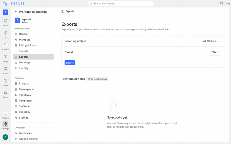 Export formats
