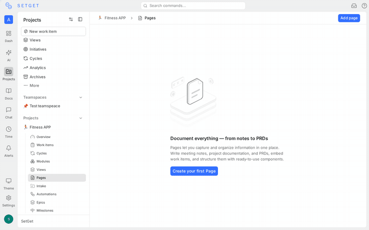 How to create a page