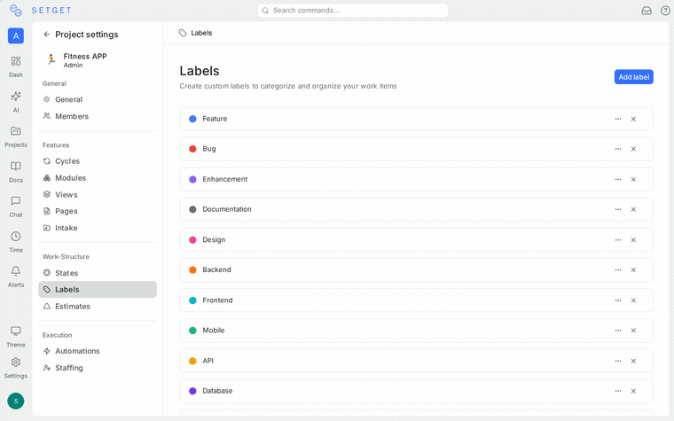 Create labels